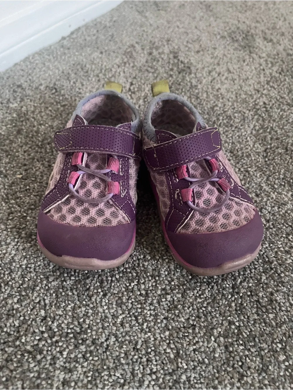 See Kai Run Purple and Pink Toddler Water Shoe - Secure Hook Strap